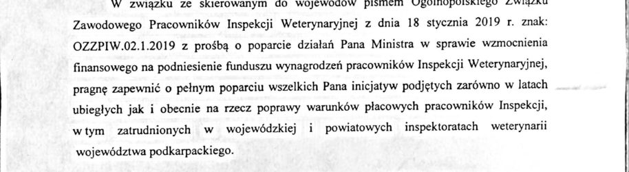 Poparcie postulatów OZZPIW przez Wojewodę Podkarpackiego