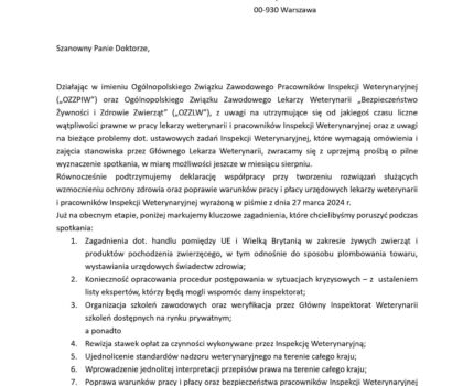 Informacja o spotkaniu z Głównym Lekarzem Weterynarii – Krzysztofem Jażdżewskim